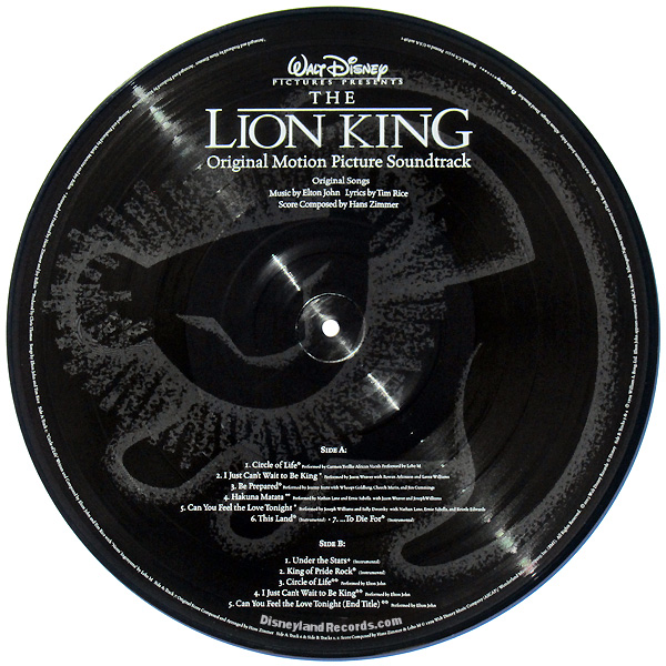 The Lion King (Picture Disc) (LP), Original Soundtrack, Vinyles (album), Musique